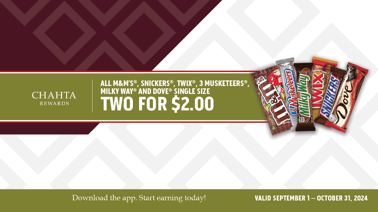 Chahta Rewards Sept. - Oct. Mars Wrigley Promotion