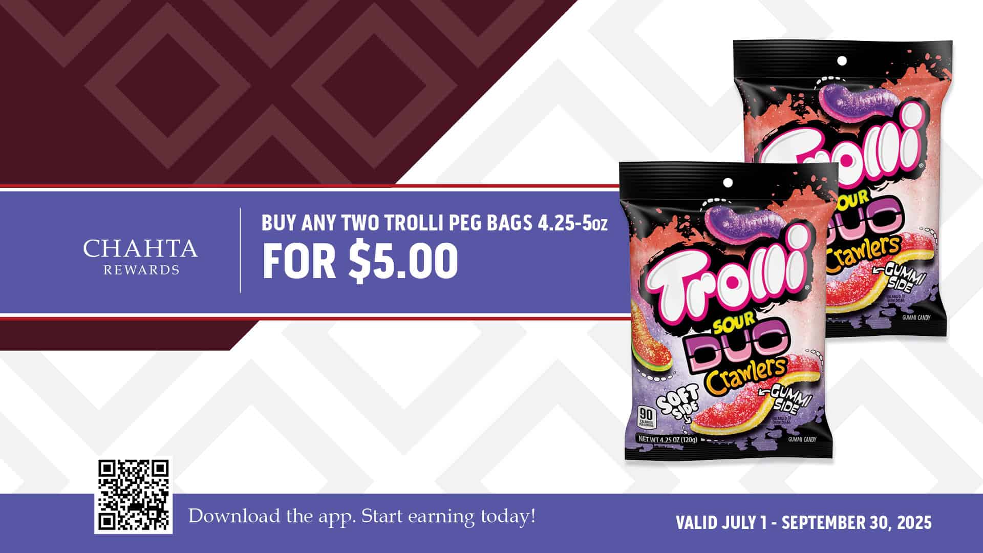 Buy any two Trolli peg bags 4.25-5oz for $5